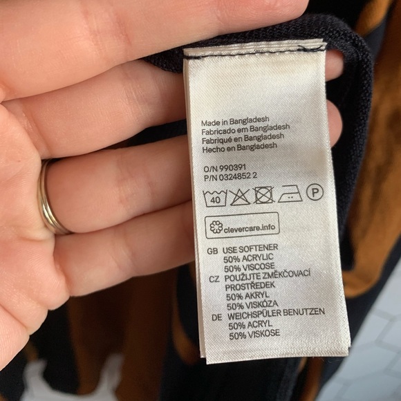 H&M brown & navy oversized draped cardigan - Picture 5 of 7